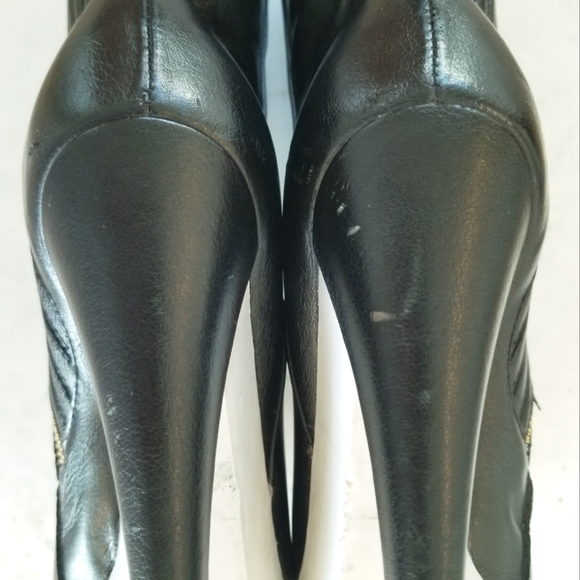 Stella McCartney Women's Black Ankle Boots Leather Mid-Calf Platform Designer 6 - Picture 10 of 16